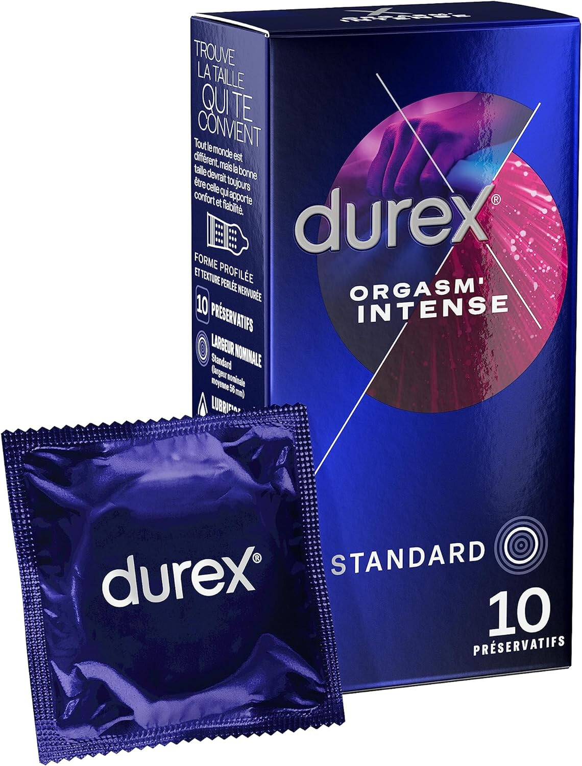 Durex Orgasm’Intense Orgasmus Kondome Rippen, Noppen, Gel 10er Pack