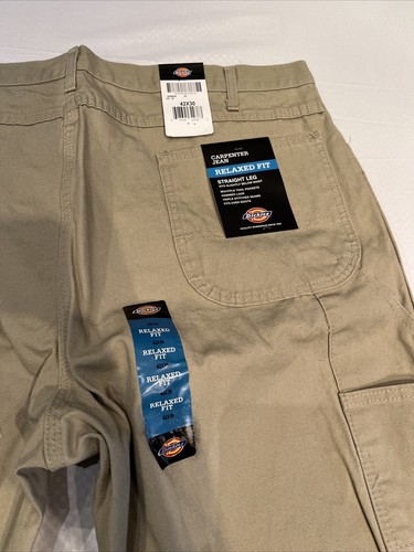 Dickies Men's Carpenter Jeans Relaxed Fit Straight Leg Pants Khaki 42x30 NWT - Picture 15 of 19