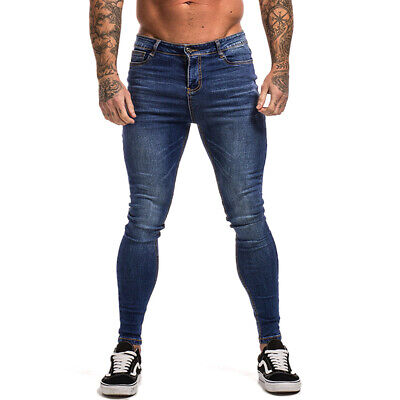 washed blue skinny jeans