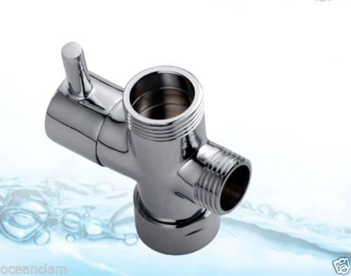 Shower Diverter 3/4" 1/2" BSP for Valve Mixer Rigid Riser Chrome Brass T-adapter - Picture 7 of 7
