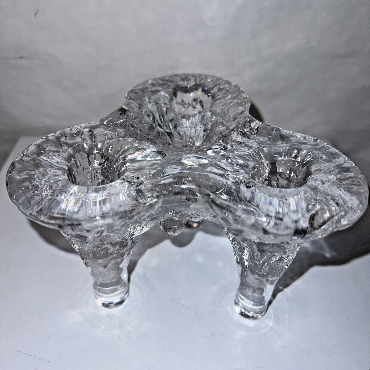 Vintage Kosta Boda Icicle Candle Holder Goran Warff stackable