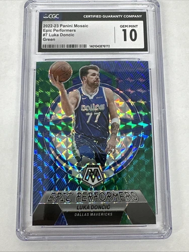 2022 Mosaic Luka Doncic #7 Epic Performers Green CGC 10 Dallas Mavericks