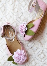 Joyfolie Girls Flats Size 2 Youth JASMINE Flower Pink Ankle Strap