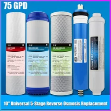 5 Stage Reverse Osmosis System Water Filter with 75GPD RO Membrane 5-Pack Set US