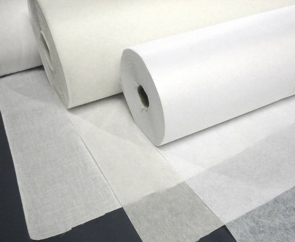 Iron on Fusible Interfacing- White - Light,Medium,Heavy - Various Sizes - Sewing