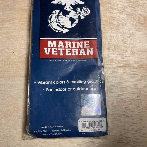 WinCraft U.S. Marine Veteran Double Sided Garden Flag with Pole, 12.5 x 18 in - Picture 4 of 5