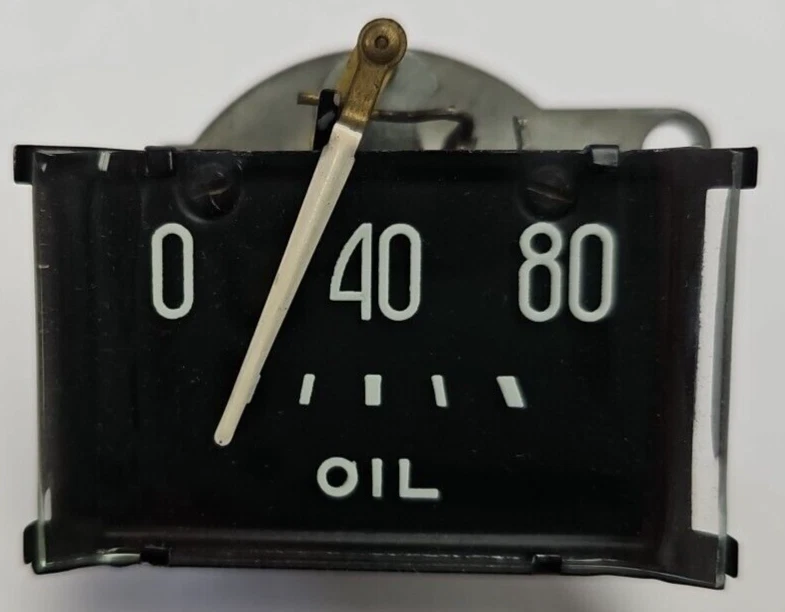 Panel de instrumentos Chrysler 1942-1948 manómetro de presión de aceite bloque letras 1163537 nuevo de stock Foto 3 de 4
