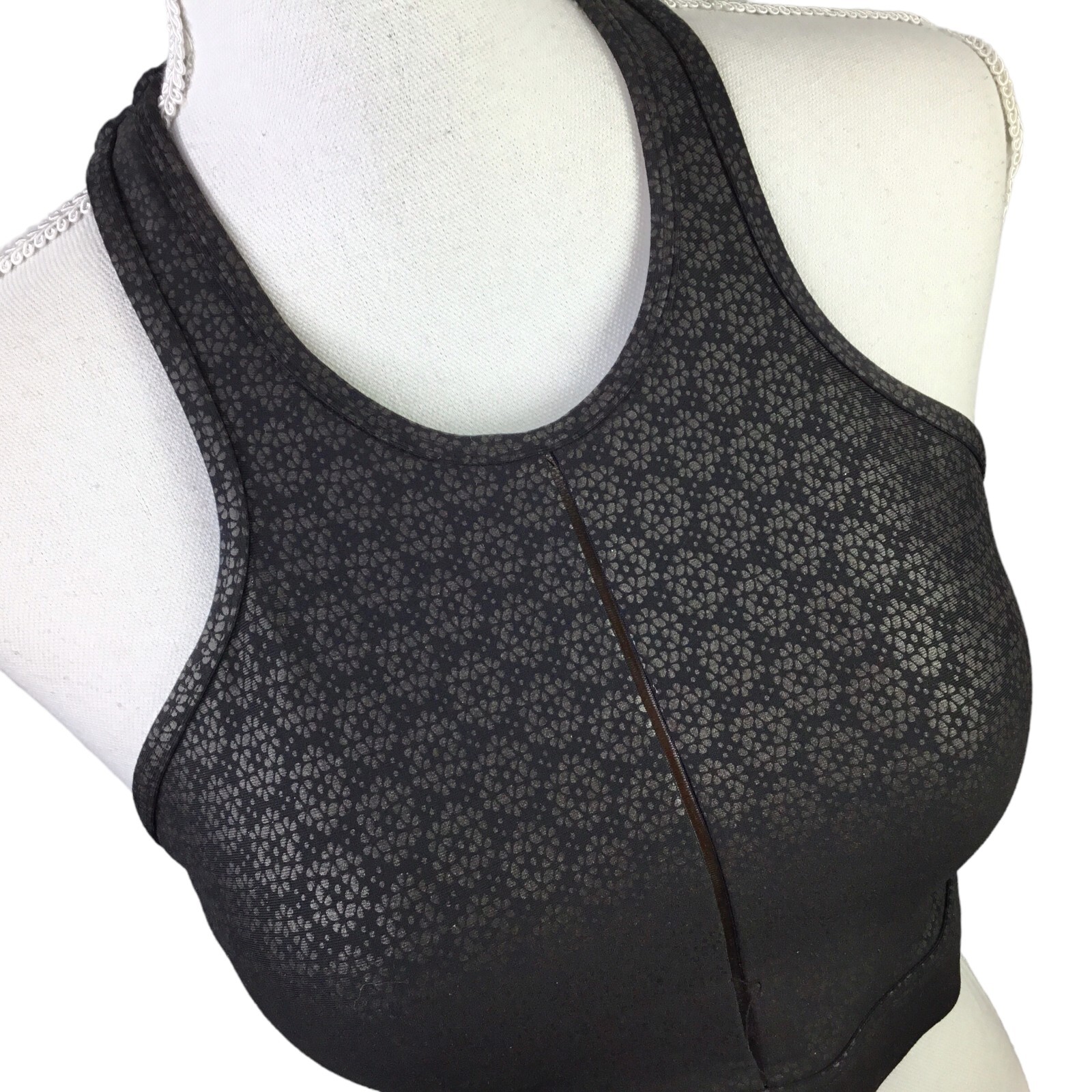 Zyia Active Flower Power Sports Bra Size M Black Floral High Neck