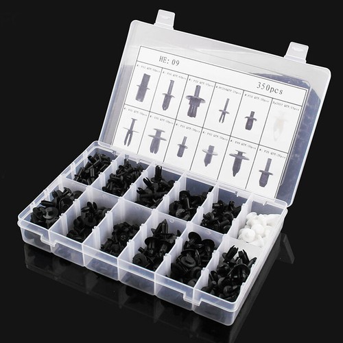 350PCS Clips Car SUV Body Nylon Push Pin Rivet Trim Fastener Screwdriver Remover - Foto 3 di 11