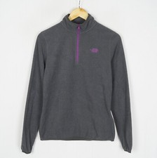 THE NORTH FACE POLARTEC Women Fleece Jumper Size M Polyester Grey 1/4 Zip me9987