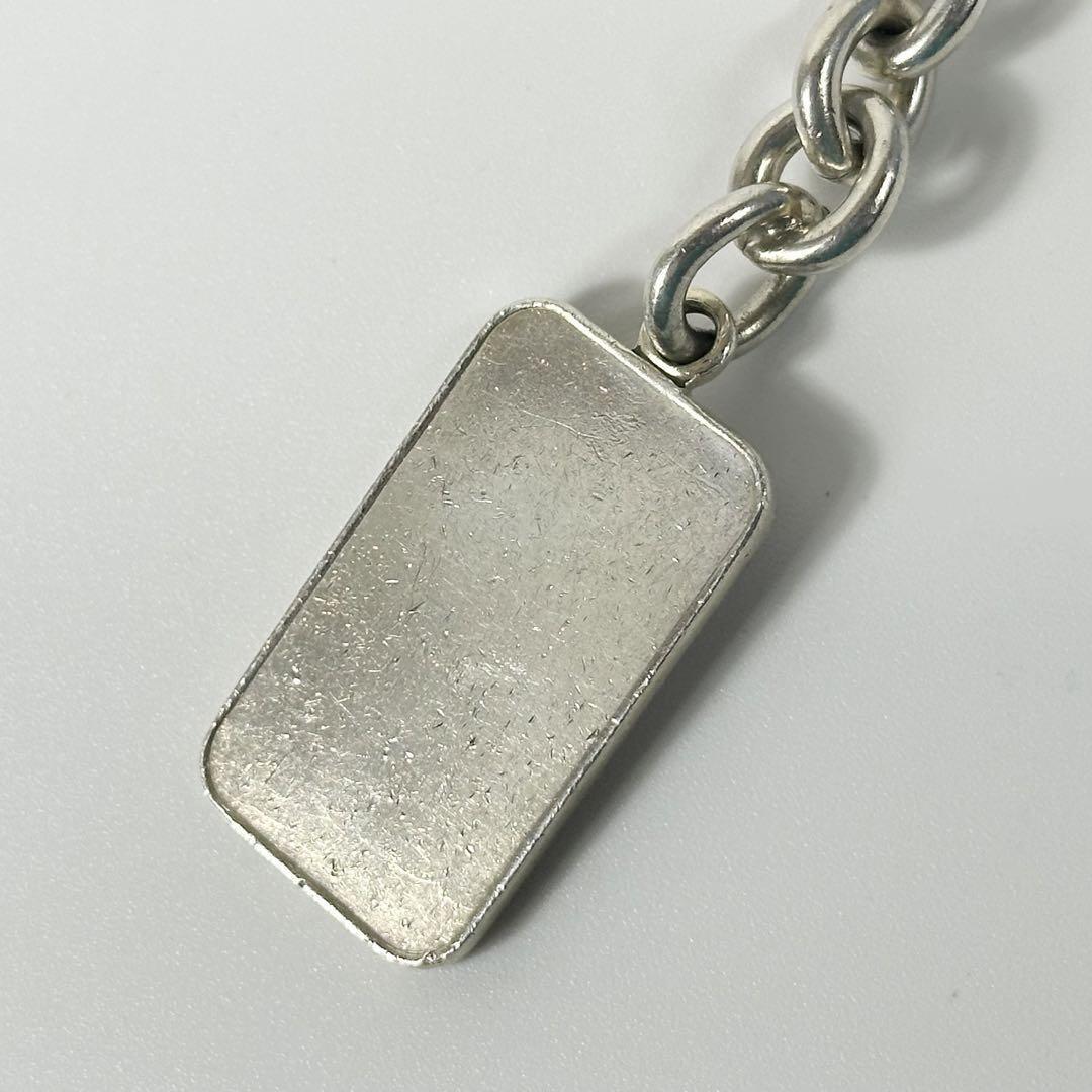 TIFFANY Shackle Silver Ingot 999 Pure Silver Tag Keychain TIFFANY Shackle Silver Ingot 999 Pure Silver Tag Keychain