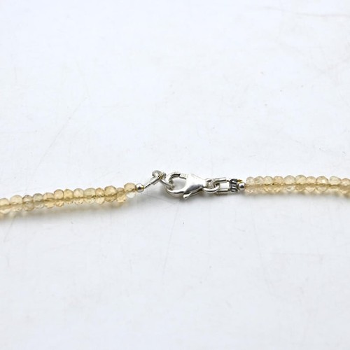 Natural Yellow Citrine Faceted Rondelle 3-4MM Gemstone Beads Women Necklace 18" - Picture 5 of 12