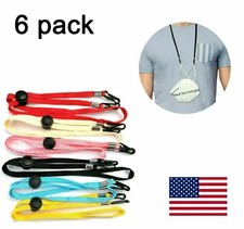 6 PCS Face Mask Cloth Lanyard Strap Holder for Kids and Adults with Strap Button