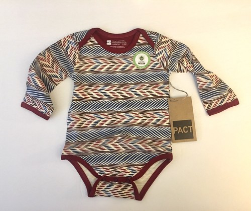PACT Baby Boys Cotton Long Sleeve Bodysuit Size 3-6 Months New | eBay