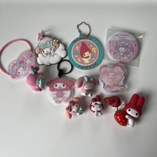 Sanrio Goods lot of 12 Mini Figure Keychain Tin badge My Melody Hair tie
