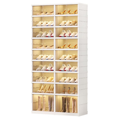 9-Tier Foldable Shoe Rack Organizer for Closet 36Pairs Shoes Storage Box New-