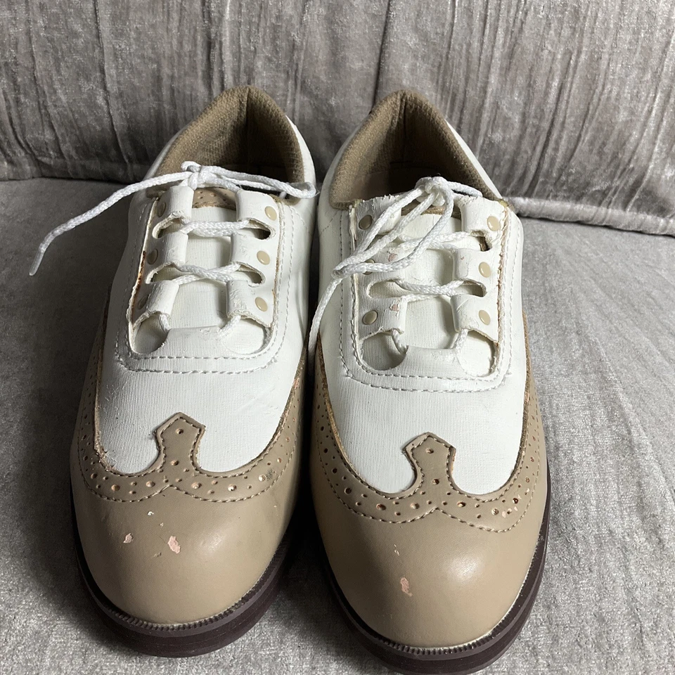 Женские туфли для гольфа Dunlop на шнуровке коричневые Oxford размер 8 - Изображение 2 из 4