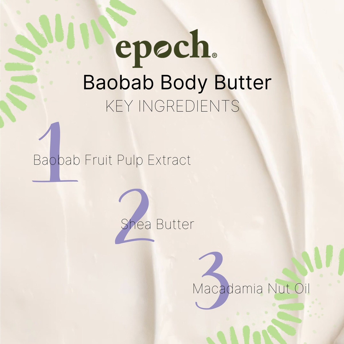 【epoch】BAOBAB BODY BUTTER Epoch Baobab Body Butter 4.4oz Brand New+Sealed FREE