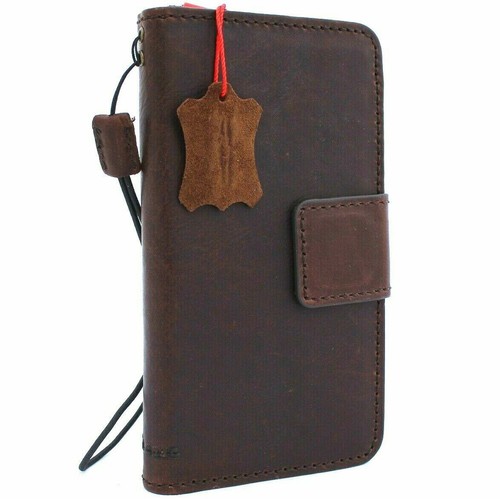 Genuine Leather Case for LG G8 Wallet Cover Book Holder Magnetic Removable Strap - Picture 8 of 8