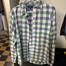 Banana Republic Men  s Dress Shirt Large Button Down Green Blue