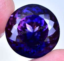 Natural Purple Blue Montana Sapphire 19.50 Ct Round Certified Loose Gemstone