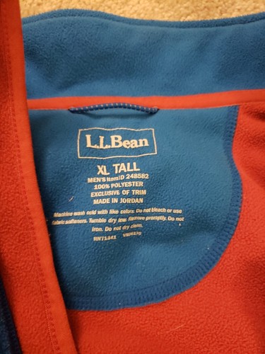 L.L. Bean Fleecejacke Herren XL Tall Full Zip Blau - Bild 2 von 10