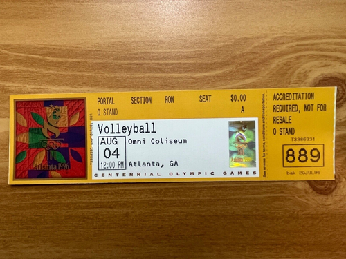 O - Biglietto Olimpiadi di Atlanta 1996 - Pallavolo 04 AUG (T) - Foto 1 di 2