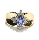 10k yellow gold .36ct SI1 H diamond tanzanite gemstone ring 5.1g ladies 8 — photo 3