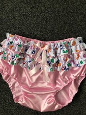 Adult Baby Sissy pink satin & Cotton6panties/diaper cover lots of