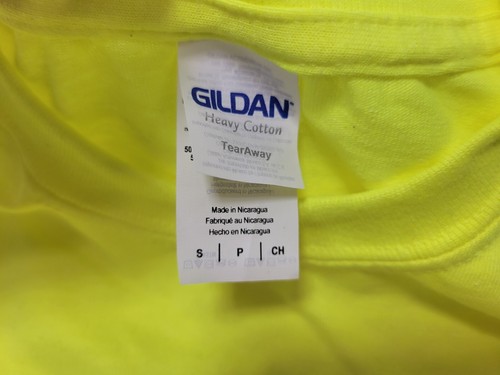 Mens's Safety Yellow Cotton Blend High Vis Long Short Sleeve T Shirt X2 Small - Picture 6 of 12