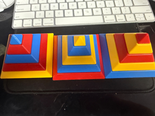 Play Build Slyder Set 3D Pyramid Building Blocks, Geometric 15 Piece Stacking - Picture 7 of 12