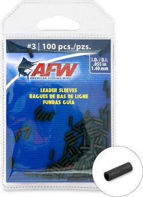 American Fishing Wire Single Barrel Crimp Sleeves, Size #3/.055'', Black 
