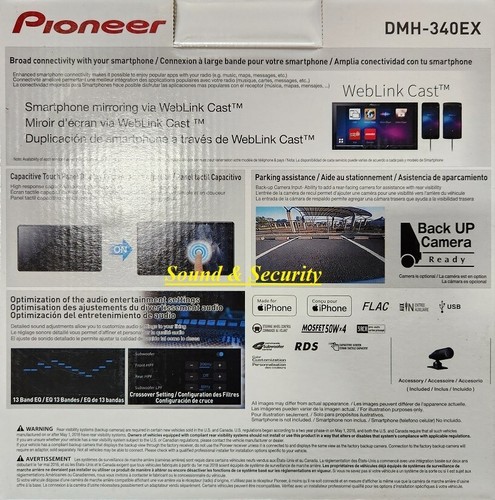 Receptor de medios digitales capacitivo con pantalla táctil Pioneer DMH-340EX 6,8" - negro - Imagen 7 de 7