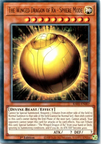 The Winged Dragon of Ra - Sphere Mode RA01-EN007 Ultra Rare 1st Edition  Yugioh