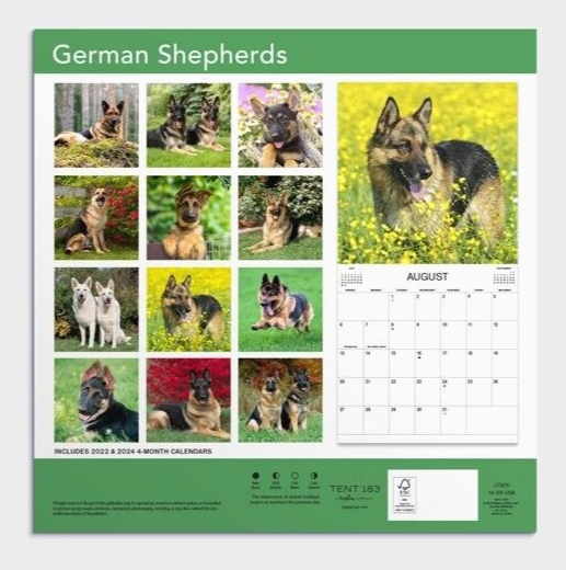 German Shepherds 2023 Wall Calendar Includes 2022 2023 month - Main Image