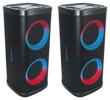  2 Rockville BASS PARTY 65 V2 Rechargeable LED Wireless Link Bluetooth Speakers