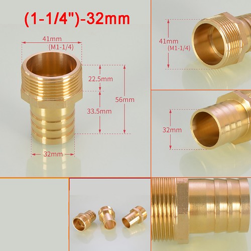 "Raccordo filo BSP ottone maschio/femmina x connettore estremità coda tubo da barba da 1/8"" a 2" - Foto 45 di 73