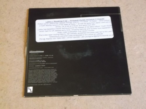 Lykke Li: Breaking It Up CD Single 1 track promo NM - Picture 2 of 2