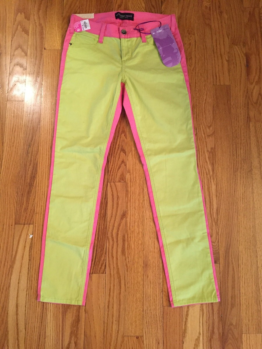 NWT Wonderjeans Original Denim RCXR Basic Pink & Lime Jean 5