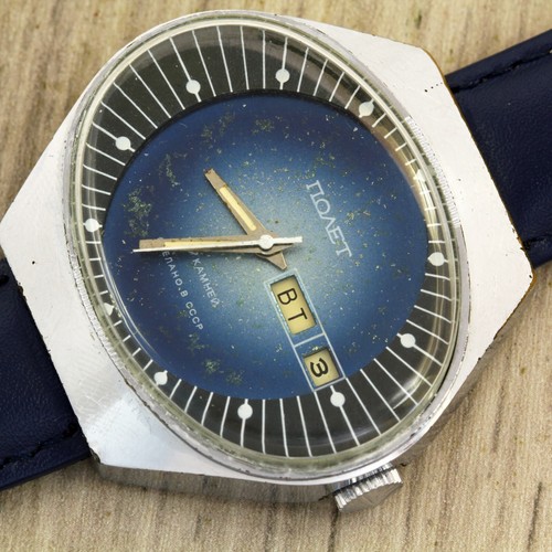 Poljot stadium 2628H USSR Soviet mechanical men's wristwatch day and date - Picture 12 of 12