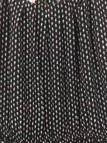 LC Lauren Conrad Pleated Neck Norah Black Geometric Printed Dress M Belt Tie Bow - Picture 4 of 11