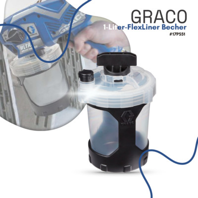 1 Liter Becher für GRACO UltraMAX 17P551 FlexLiner System Zubehör für UltraMAX