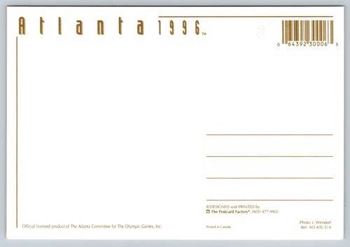 1996 Olympics Atlanta Georgia Postcard - Picture 2 of 2