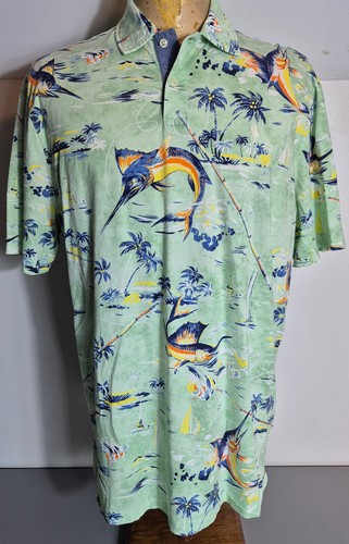 Polo Ralph Lauren Herren Poloshirt Aloha Marlin Large Mehrfarbig Weiß Pony
