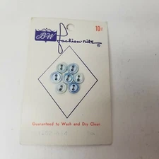 Vintage BW Fashion-nite Two Hole Flat Button New Old Stock Light Blue
