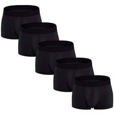 ASUDESIRE Men's Underwear Boxer Briefs Cotton Huge Pouch Trunks Short Leg 5 Pack