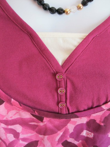 NEW Knit TOP Layered Look Plus Size 1X 18W 20W Shirt Pink Roses Henley Casual - Picture 3 of 7