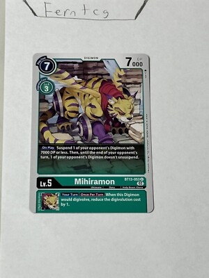 Digimon Mihiramon Uncommon NM Versus Royal Knight Ships Same Day!