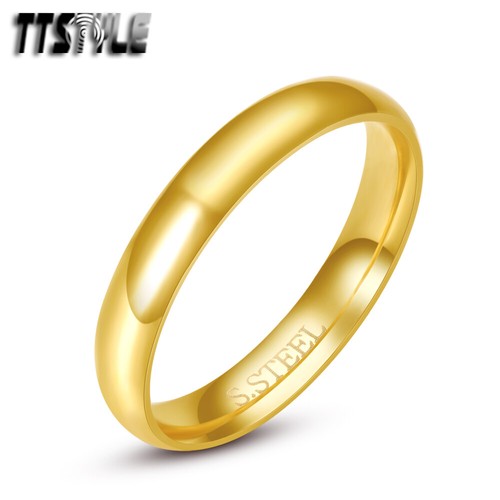 TTstyle 14K GP Stainless Steel Comfort Wedding Band Ring 2mm-8mm Size 2-15 NEW - Picture 3 of 6