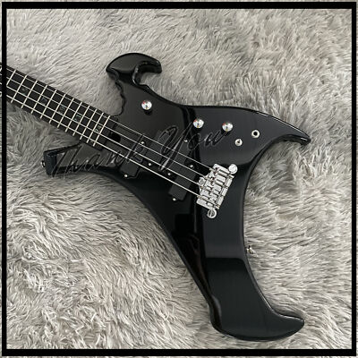 #ad #ad 4 Strings Buzzard Electric Bass Guitar Maple Neck Gloss Black Finish🔥 $366.70